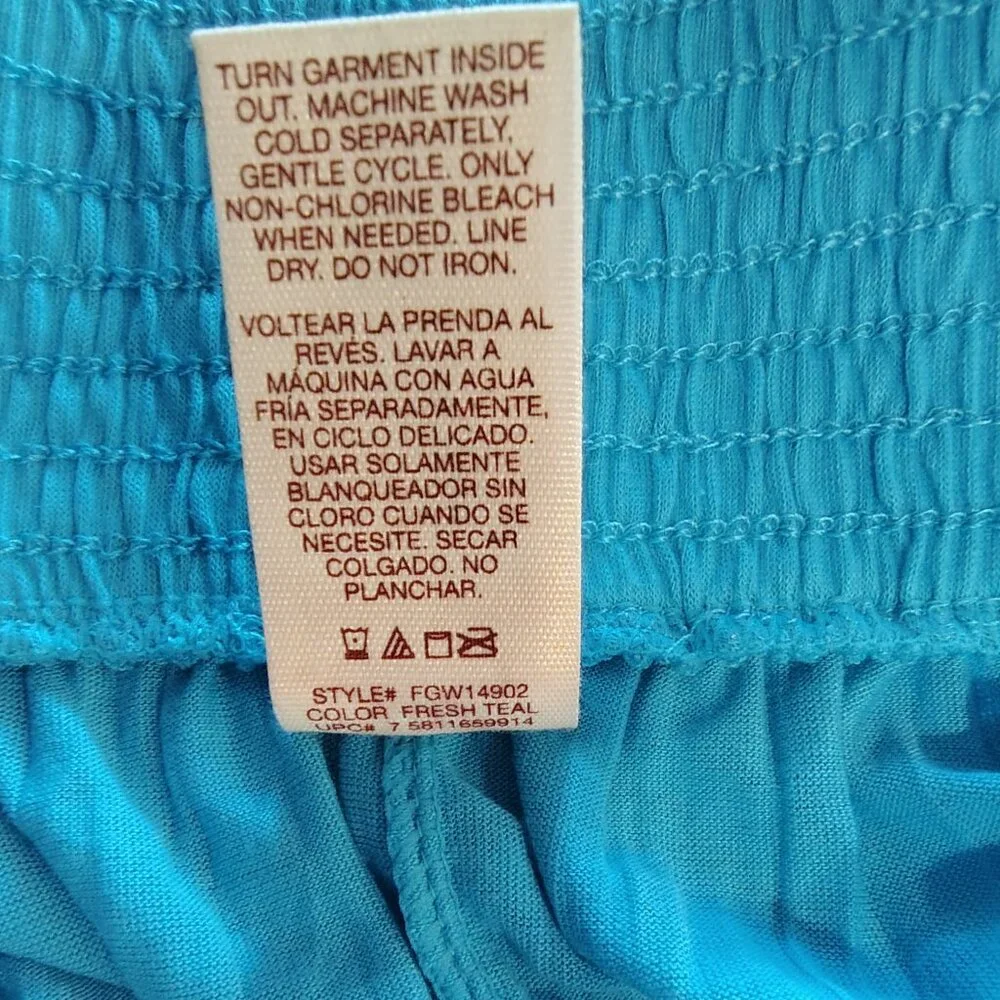 Faded Glory Maxi skirt in aqua blue with crochet trim waist (size 3X)